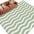 thumbnail image 2 of Sage Green Stripe Area Rugs 8x10 for Living Room, Farmhouse Striped Modern Waves Moires Non Slip Washable Rug Runner, Low Pile Indoor Floor Carpet Mat Bathroom Rugs for Bedroom, Kids Room, 2 of 9