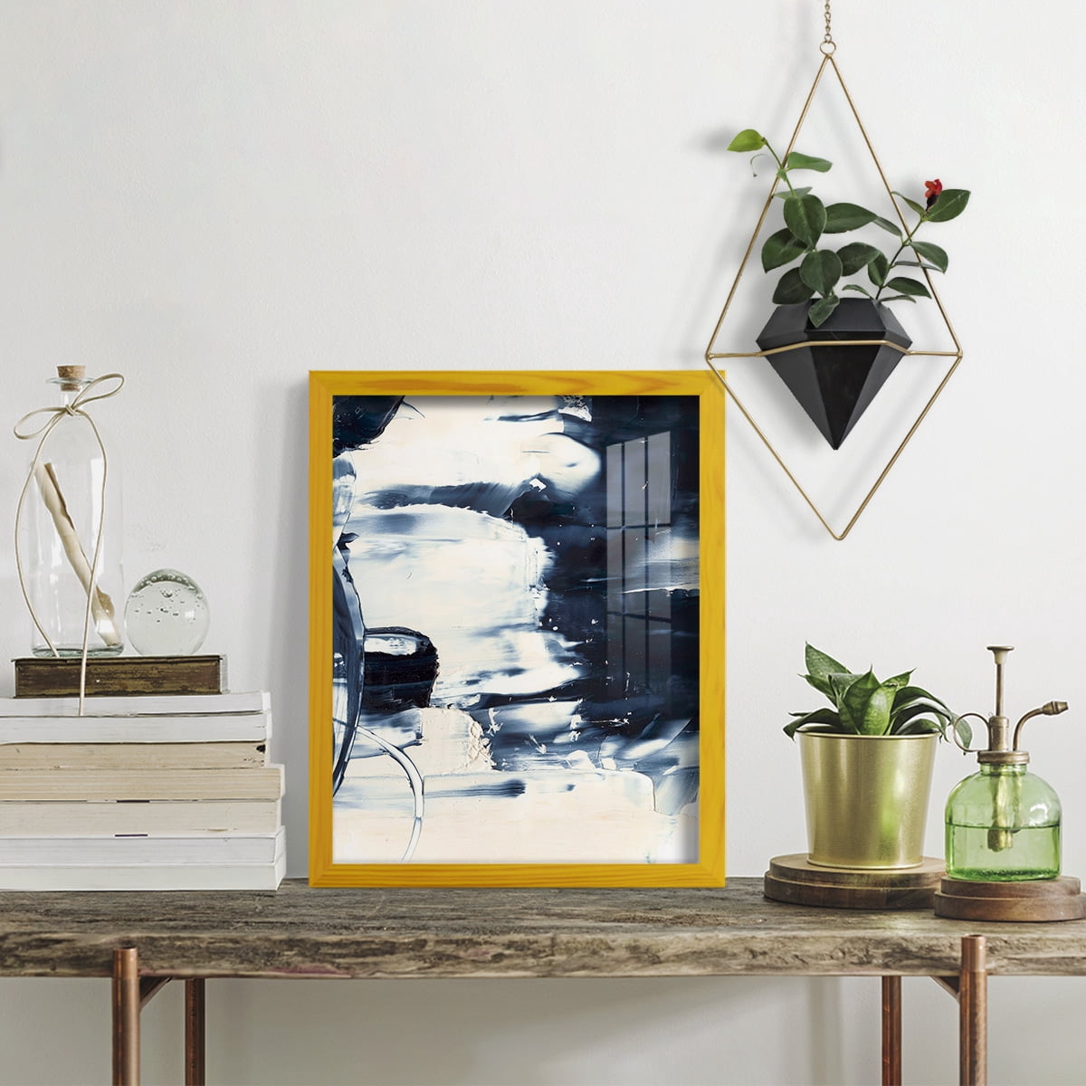 Wave Rider II -Framed Print w/glass-Sunflower Yellow
