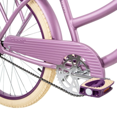 Huffy 24 Nel Lusso Girls' Cruiser Bike, Purple Satin, Age 12  Years ⚠️MISSING PEDALS AND BASKET⚠️