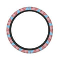 thumbnail image 2 of Lsque Pastel Pink Beach Cafe Ultra Soft Car Steering Wheel Cover for Women, Standard 15 inch Size for Truck Van SUV Auto, 2 of 8
