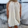 thumbnail image 6 of Linen Tank Top for Women Halter Neck Sleeveless Boho Loose Fit Hollow Out Crochet Lace Trim Breathable Lightweight Summer Casual Blouse Layered Look Tunic, 6 of 9