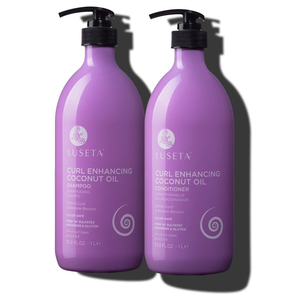 Luseta Curl Enhancing Coconut Oil Curl Define & Bounce Restoration Shampoo & Conditioner Set for
