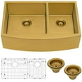 thumbnail image 5 of Ruvati 33-inch 60/40 Double Bowl Apron-Front Farmhouse Kitchen Sink, 5 of 9