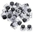 thumbnail image 1 of Sujetadores de cordón, tope de resorte hexagonal para bolsas de cordón y agujetas, Negro Transparente 50 paquetes, 1 of 5