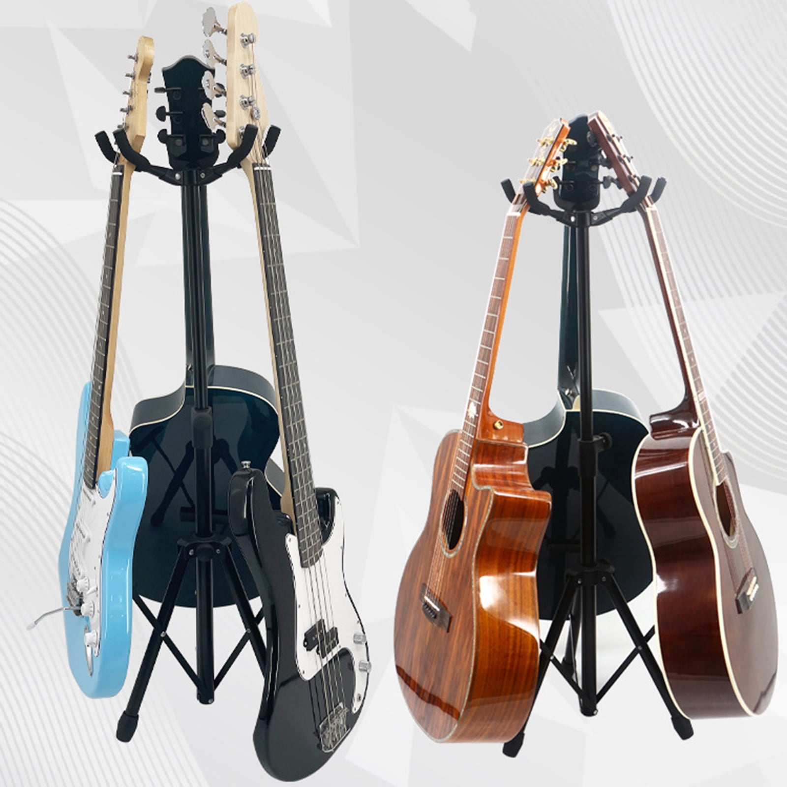 Universals Acoustics Guitar Stand Folding Instrument Stand with 3 Neck Holders for Guitar, Bass, Violins, Ukuleles