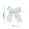 thumbnail image 3 of Mouliraty Christmas Bows, Christmas Fabric Bow Decoration Velvet with Lace Edge Christmas Tree Decoration, for Xmas Tree Ornaments, Wreaths, Gift Wrapping, Home Door Porch Holiday Decor, Light Blue, 3 of 6