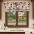 thumbnail image 6 of Christmas Cardinal Curtain Valances for Windows, Kitchen Valance Window Treatments Panel 2 Pack, Xmas Winter Flower Bow Pine Fruits Beige Rod Pocket Short Curtains for Bathroom Bedroom 42 x 18 Inch, 6 of 8