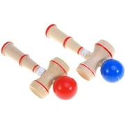 2pcs Wooden Kendama Toys with Ball Extra String Toss and Catch Ball Game Interative Toys for Parent Child Indoor Toy