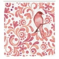 thumbnail image 3 of Ambesonne Watercolor Shower Curtain, Bird on Branch, 69"Wx70"L, Coral Dried Rose White, 3 of 3