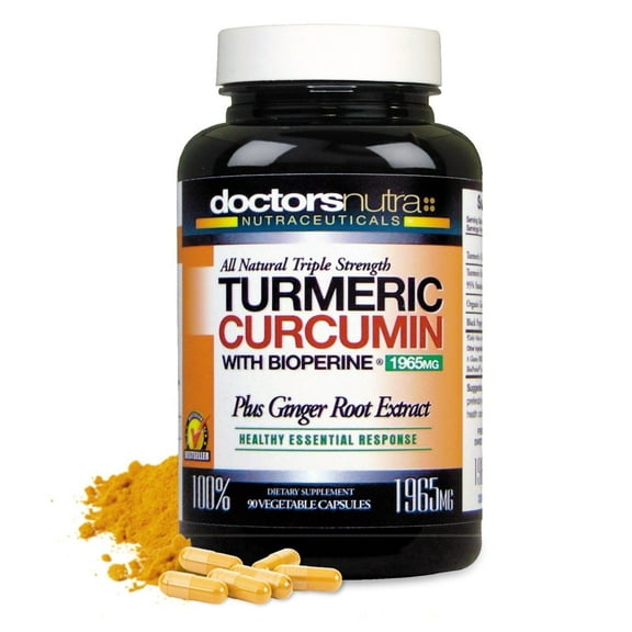 Turmeric Curcumin 1965mg Support by Doctors Nutra Nutraceuticals - Plus Ginger Extract and Bioperine, 90ct