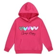 thumbnail image 5 of Girls' Clothing Sets Valentine's Day Heart Printed Long Sleeve Casual Trendy Hoodie Sweatshirts and Long Pants Set Outfit,Hot Pink,3-4 Years, 5 of 6
