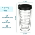 Futtumy Plastic Tumblers - Clear Double Wall Insulated Tumblers, 16 fl ...