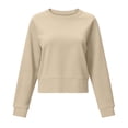thumbnail image 5 of Horkkom Sweatshirt for Women Long Sleeve Crewneck Pullover Sweatshirts Casual Solid Color Cropped Sweatshirts M, 5 of 8