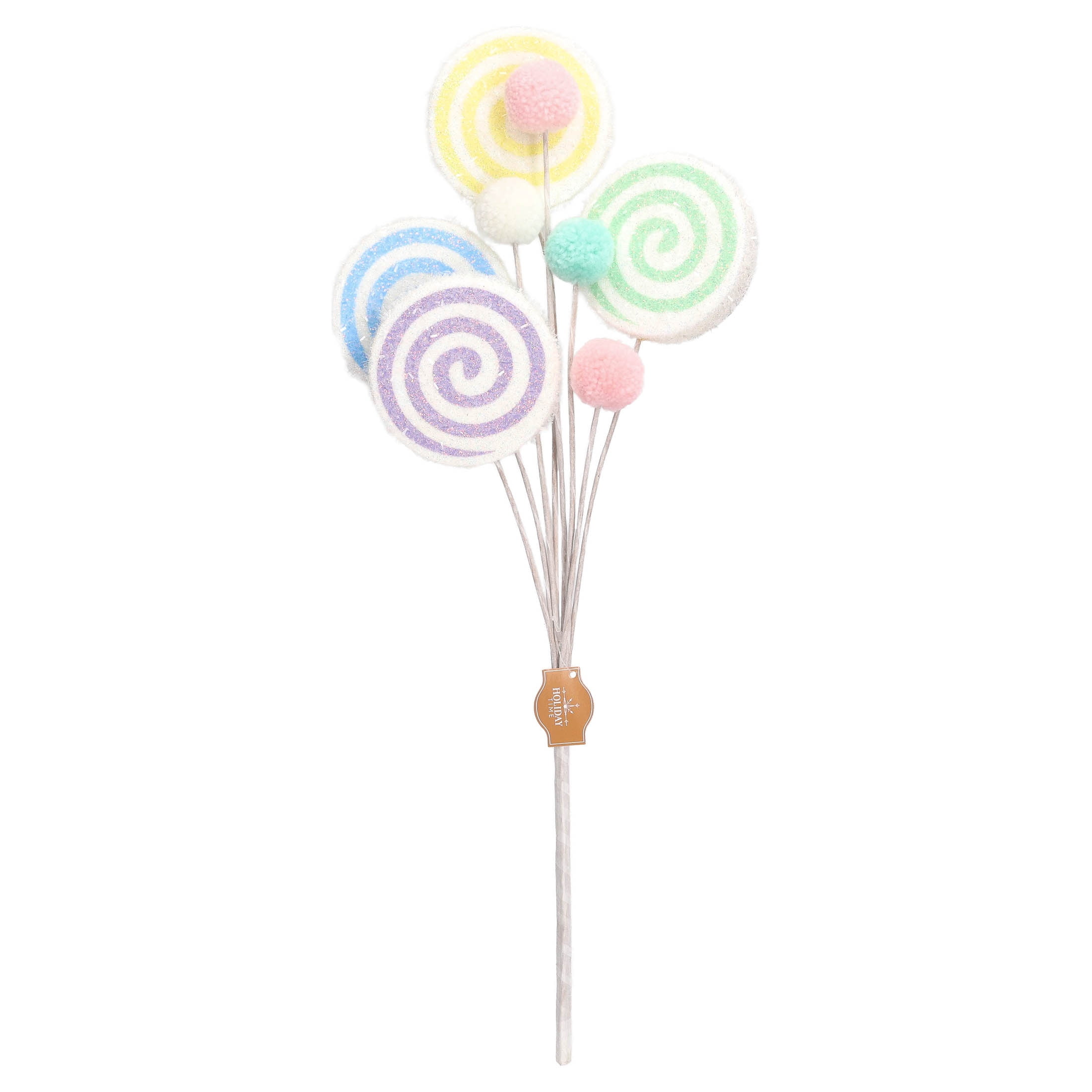 Multicolor Pastel Lollipop Decorative Christmas Pick, 18", by Holiday Time