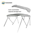 Seamander 4 Bow Bimini Top Boat Cover with Rear Support Pole and Storage Boot, Gray