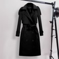 thumbnail image 2 of 2023 Women's Long Trench Coat Slim Fit Waist Cinching Casual High End Outerwear Jacket, 2 of 3