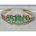 thumbnail image 3 of LBG British Made 18k Yellow GoldWomens Ring Natural Emerald Anniversary Ring - 33 size options - Size 7.5, 3 of 6