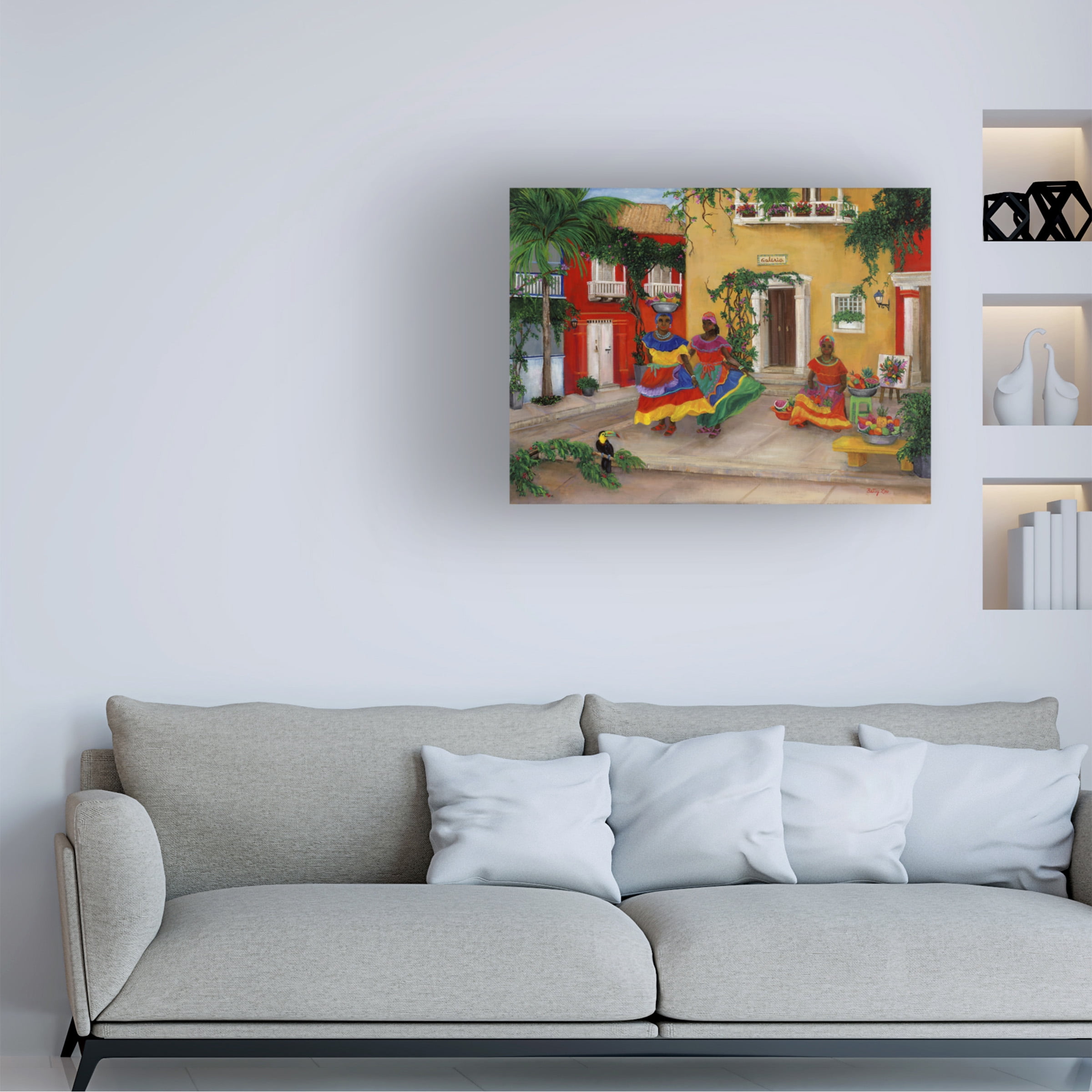 Canvas Wall Art - Betty Lou 'Caribbean Ladies' Wall Art for Living Room, Bedroom, or Office DÃ©cor by Trademark Fine Art - 47 x 35 Inches