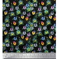 thumbnail image 1 of Soimoi Poly Georgette Fabric Leaves & Pansy Watercolor Print Fabric by The Yard 52 Inch Wide, 1 of 1