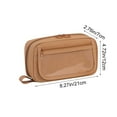 thumbnail image 3 of Large Capacity Zippered Pencil Case Organizer for Pens Markers Office Supplies Multi-Purpose Storage Pouch 8.27x4.72x2.76 inch(Coffee), 3 of 6
