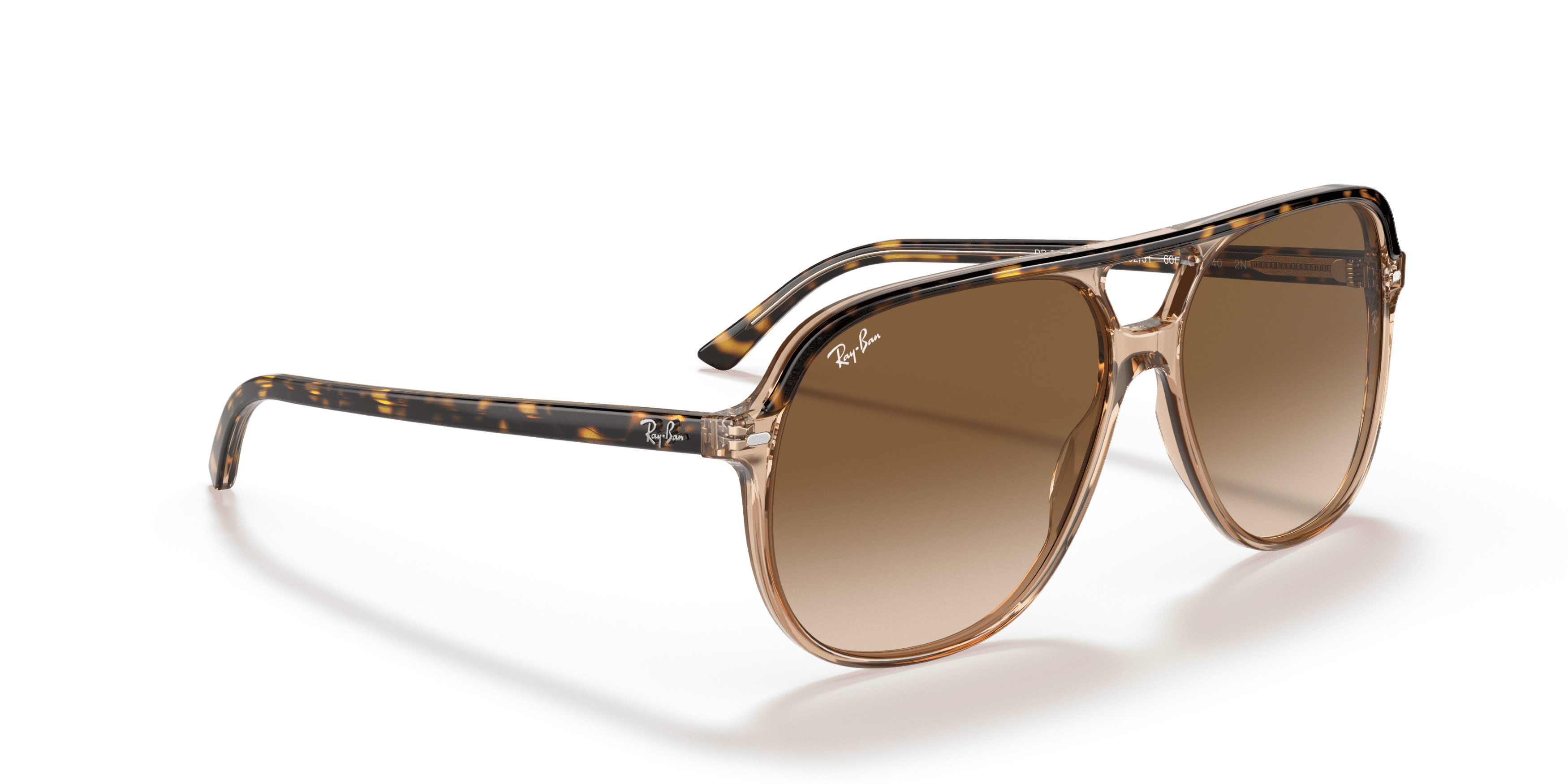 Ray-Ban Bill Sunglasses, Square Eyeglasses with Case, Havana On Transparent Brown/Light Brown Gradient, Size 56