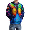 thumbnail image 5 of Dreamy Purple Butterfly Pattern (43)-2 Men's Women New Sweatshirt Hoodie Men's Plus Size Sweatshirt Hooded Sweatshirt 3d Printed Street Men's Cloth, 5 of 6
