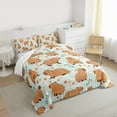 thumbnail image 3 of Homewish Cartoon Capybara 2pcs Bedding Comforter Set for Preppy Children Kids,Kawaii Animal Twin Comforter Sets,Chic Floral Flowers Breathable Bedding Set,Microfiber Bedroom Decor,Reversible, 3 of 8