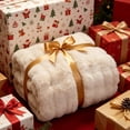 thumbnail image 3 of ROSEKIND Ultra Soft Cozy Faux Fur Throw Blanket, Fuzzy Plush Thick Bubble Blanket| White|50x60inch, 3 of 8