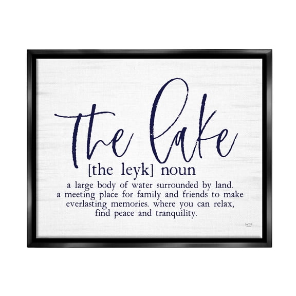Stupell The Lake Definition Family Phrase Landscape Painting Black Floater Framed Art Print Wall Art