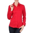 thumbnail image 7 of KOGMO Womens Basic Long Sleeve Button Down Shirts Office Work Blouse (S-3X), 7 of 7