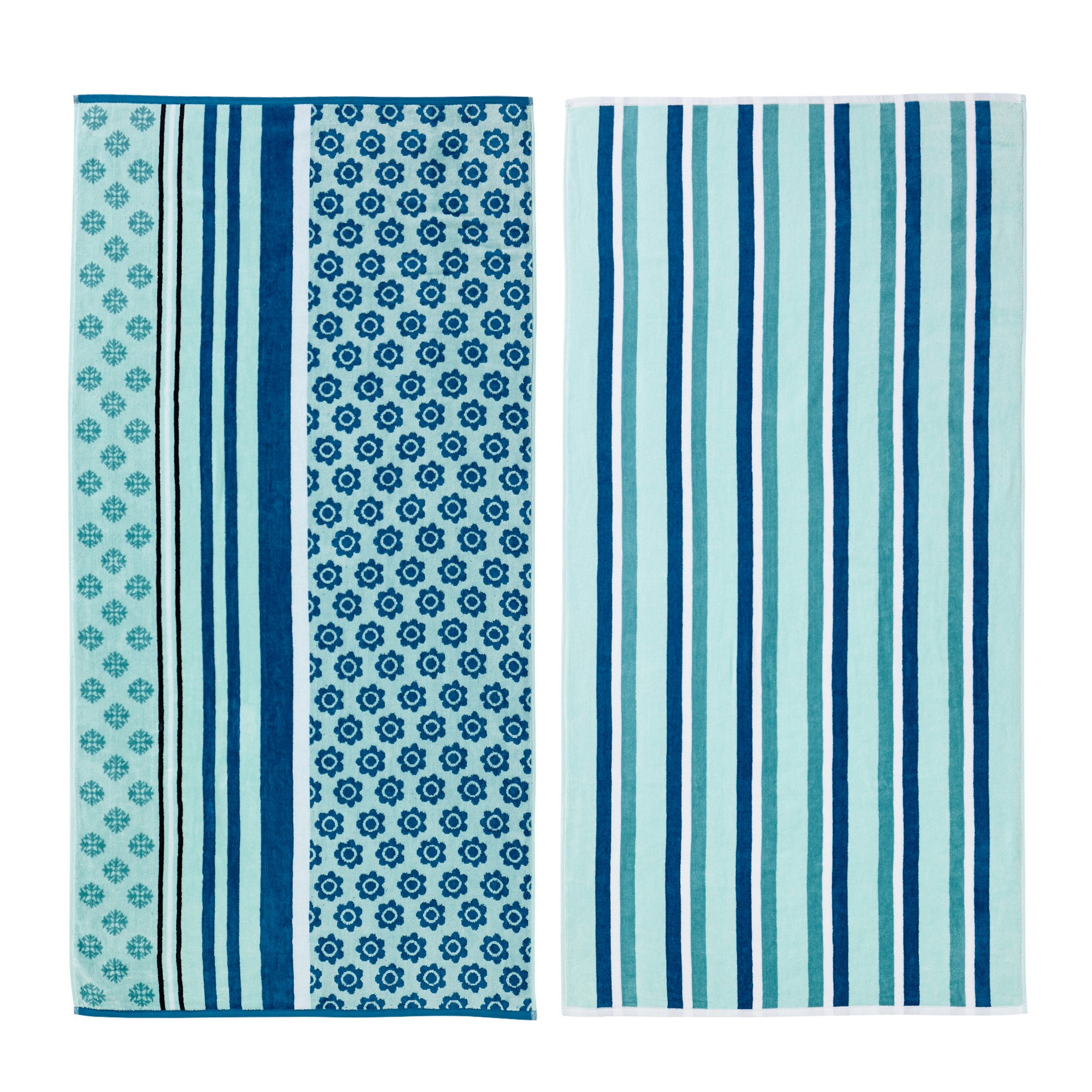 Great Bay Home 2 Pack Jacquard Beach Towels