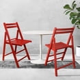thumbnail image 3 of Juego de sillas plegables de madera para uso casual, 2 unidades, color rojo, 3 of 7
