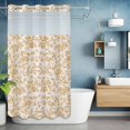 thumbnail image 3 of No Hook Shower Curtain, Farmhouse Orange Small Shower Curtains with Snap in Liner, Vintage Flower Leaf Botanical Plant Waterproof Washable Fabric Bathroom Curtain Sets, 36"W x 72"L, 3 of 9