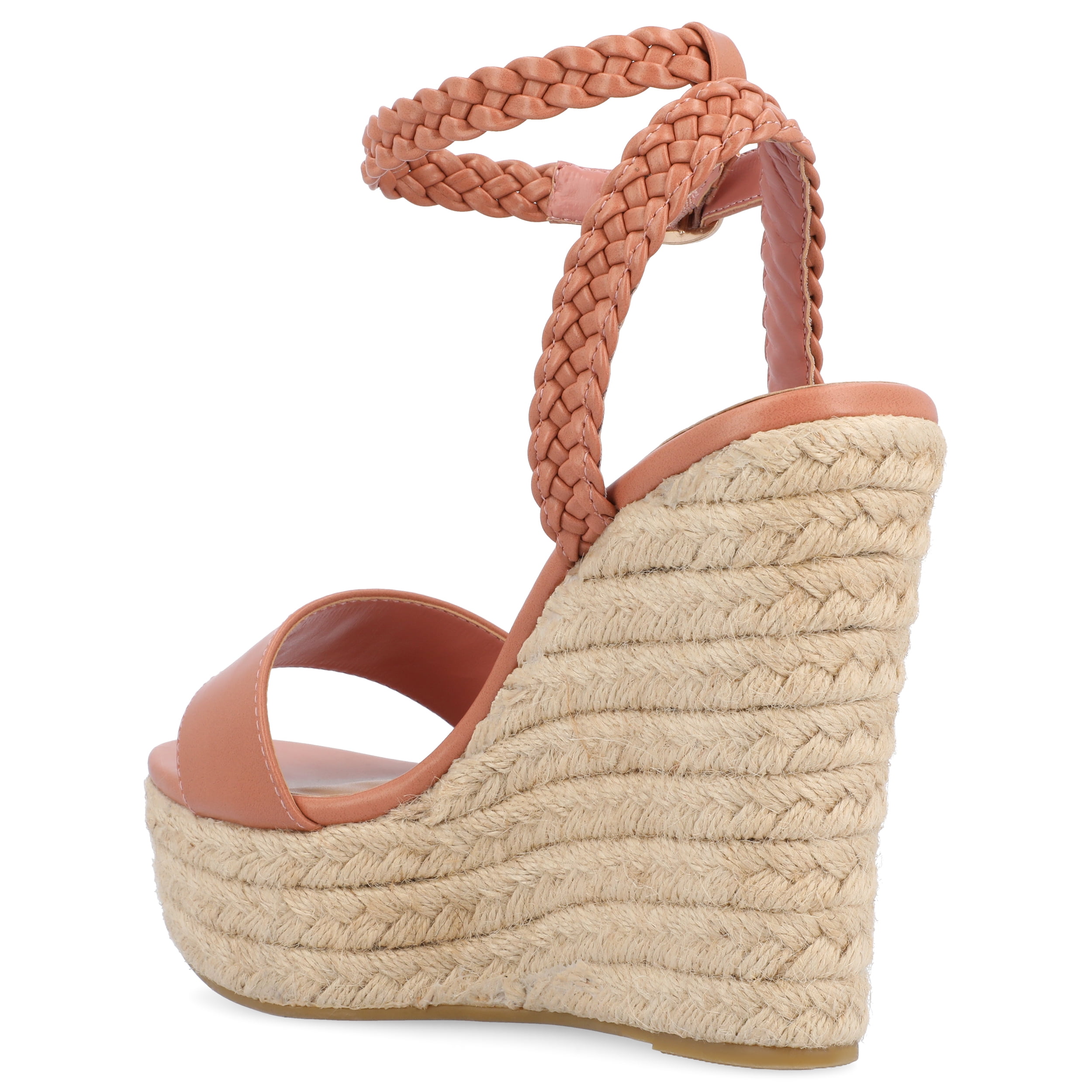 Journee Womens Andiah Buckle Espadrille Wedge Sandals