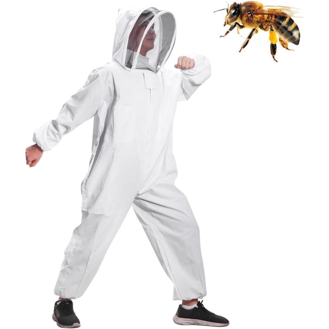 Traje de apicultura, Velo de apicultura con traje de apicultura adecuado para principiantes y apicultores comerciales (Thicken L)