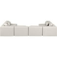 thumbnail image 3 of Meridian Furniture Cube Cream Vegan Leather 6-Pc. U-Shaped Modular Sectional, 3 of 9