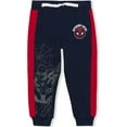 thumbnail image 3 of Marvel Spiderman 2 Pack Jogger Pants Set for Boys, Drawstring Waist Sweatpants, Size 5 Navy, 3 of 5
