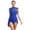 Blue, variant on TiaoBug Women Lyrical Contemporary Dance Costume Glittery Rhinestone Ruched Leotard Wrap Skirt Dress Navy Blue M