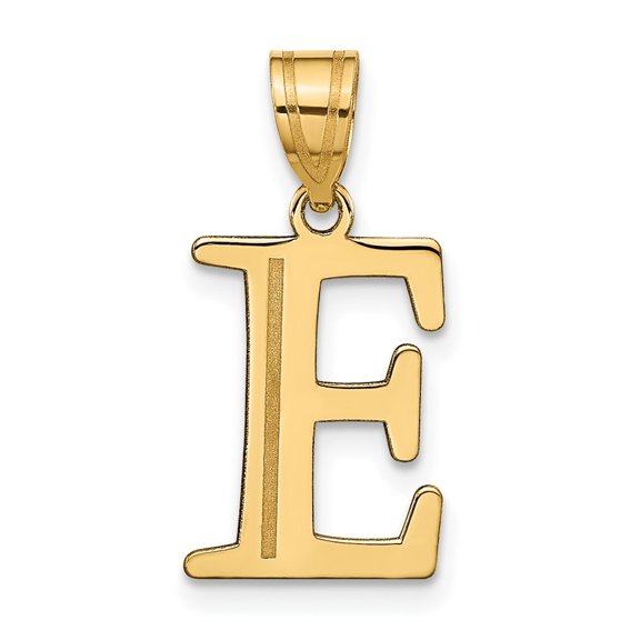 Auriga Fine Jewelry 14K Yellow Gold Etched Letter E Initial Pendant for Women