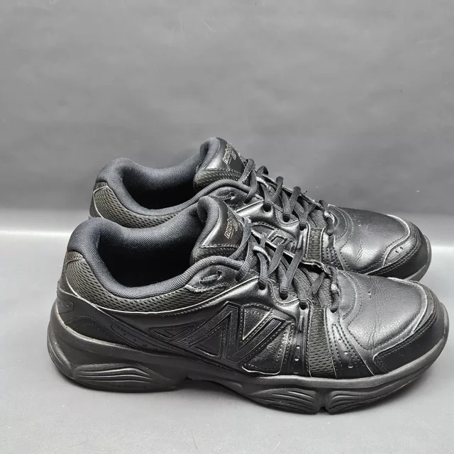 New Balance 519 Mens Shoes 10.5 Black Leather Low Top Casual Walking Sneakers