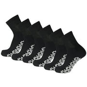 6 Pairs of Non-Skid Diabetic Cotton Quarter Socks with Non Binding Top (Black, Sock Size 10-13)