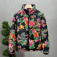 thumbnail image 2 of Men's Winter Thickened Casual Style Floral Printed Coat Jacket With Pockets, 2 of 3