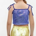thumbnail image 5 of Teen Girls Cropped Tank Tops Spaghetti Strap Camisoles Shirts Size 4-14 Kids Trendy Shiny Sparkly Pullover Dance Performance Vests Top, 5 of 5