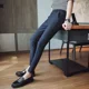 thumbnail image 2 of pantalones de verano recortados para hombre, pantalones de traje para hombre con trenzas, corte entallado, ropa de talla grande, novedad de 2025, pantalones informales finos de licra, 2 of 5