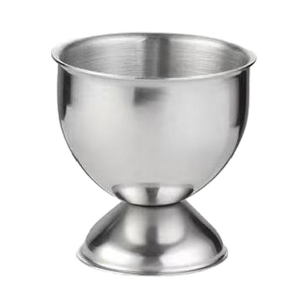 Inteprter Taza para huevos de acero inoxidable, multiusos y de larga duración, soporte para huevos de acero inoxidable Cocina y Comedor Plata uno