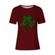 thumbnail image 4 of Mujeres Manga Corta de Verano Tops Impreso Sudadera Casual, Cuello Redondo Blusa Ligera para la Primavera Y el Verano, 4 of 4