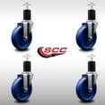 thumbnail image 2 of 5 Inch SS Solid Poly Wheel Swivel 1-3/4 Inch Expanding Stem Caster Set SCC, 2 of 2