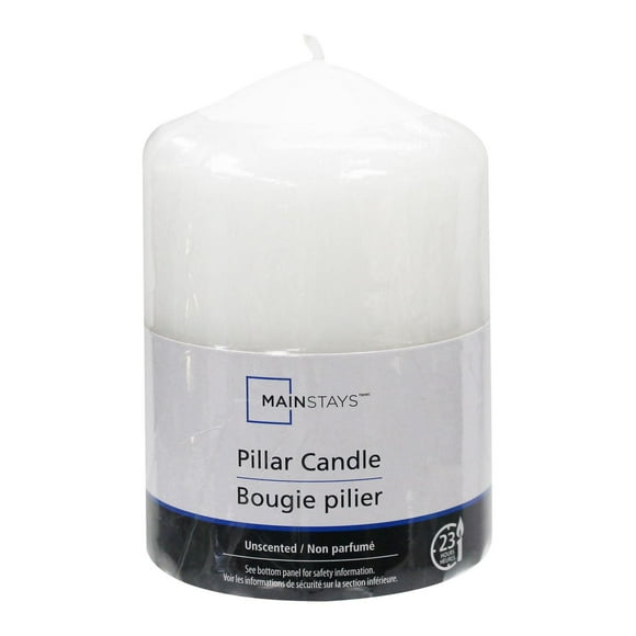 Mainstays Unscented 4" White Pillar Candle, 2.8"Dia x 4"H