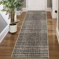 thumbnail image 2 of GlowSol 2'x6' Runner Rug Modern Abstract Runner Rug Low Pile Non-Slip Bedroom Geometric Stripes Rug for Laundry Room Kitchen, Brown, 2 of 8
