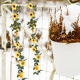 thumbnail image 3 of WRITWAA 2-Pack Yellow Artificial Sunflower Garland Silk Vine Rattan Decorative Flowers for Home, Wedding, Party Decoration, 3 of 8